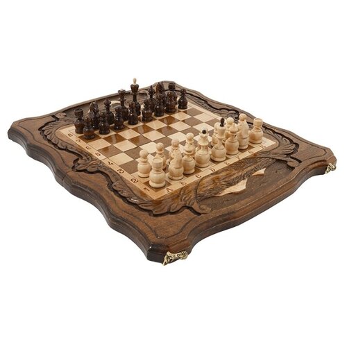 фото Haleyan шахматы + нарды резные c араратом, 40 см