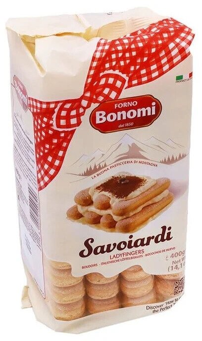 Печенье сахарное для тирамису "Савоярди" Forno Bonomi (Форно Бороми), 400 г, Италия