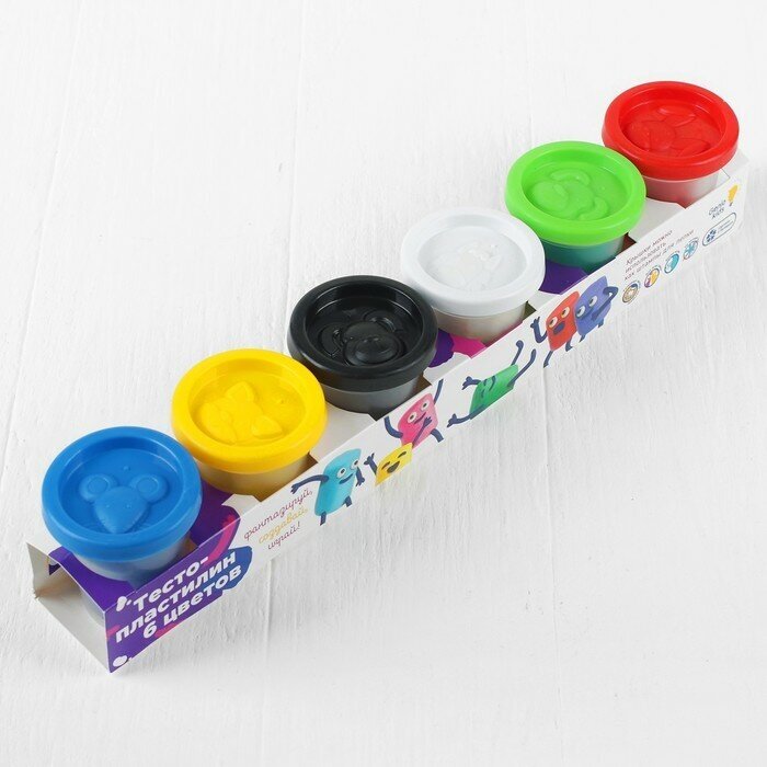 Genio kids Набор для детского творчества «Тесто-пластилин», 6 цветов по 50 г