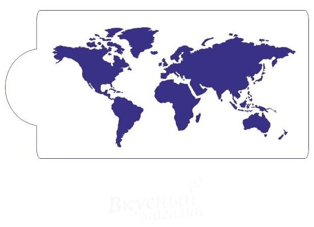 Трафарет для мастики/марципана Карта мира К177