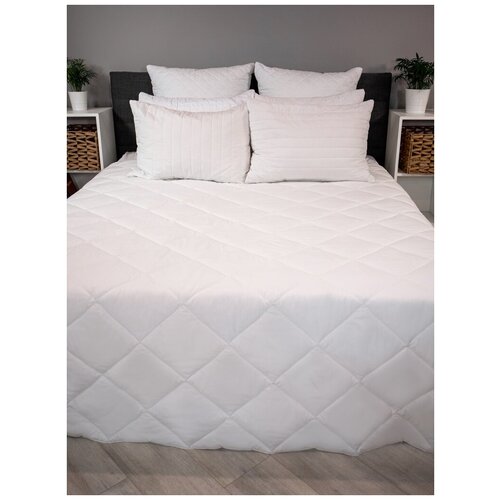 Одеяло 140х205 Ультрастеп 2 сорт большой ромб полиэфирное волокно белое 540₽