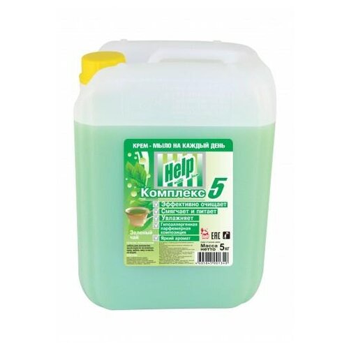 Купить Help Крем-мыло жидкое Зеленый чай зеленый чай, 5 л, 5 кг