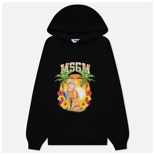 Женская толстовка MSGM Beach Cat Hoodie чёрный, Размер XS