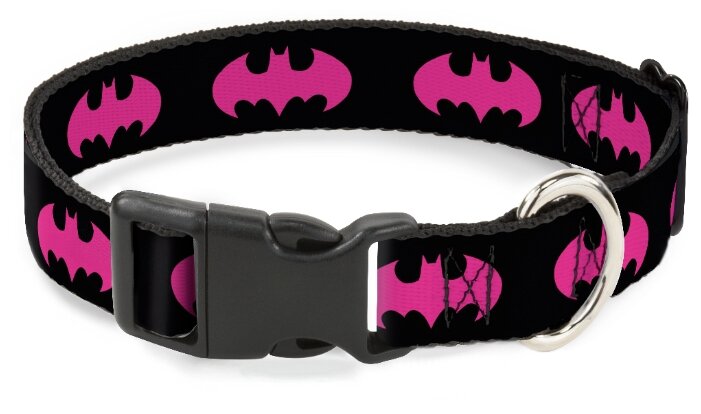 Ошейник (Buckle-Down) Бэтмен розовый цвет с пластиковой застёжкой 38-66 см - фотография № 3