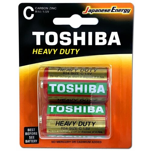 Батарейка R14 Солевая (Zinc) Heavy Duty C 1.5V 2 Шт. Блистер TOSHIBA арт. R14KGBP2TGTESS