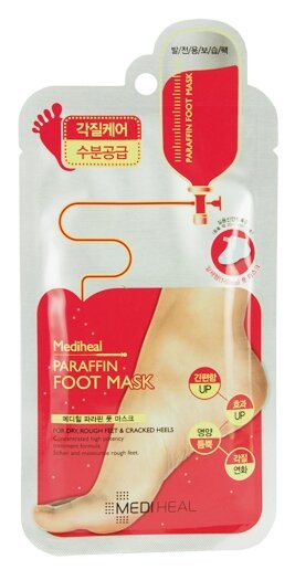 MEDIHEAL Маска для ног Paraffin Foot Mask красная, 18 мл