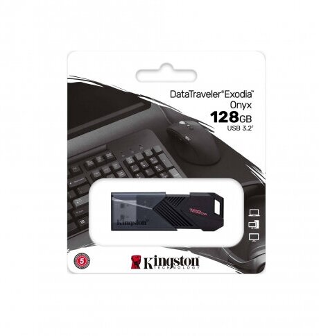 USB флешка KINGSTON 128Gb DataTraveler Exodia Onyx USB 3.2 Gen 1