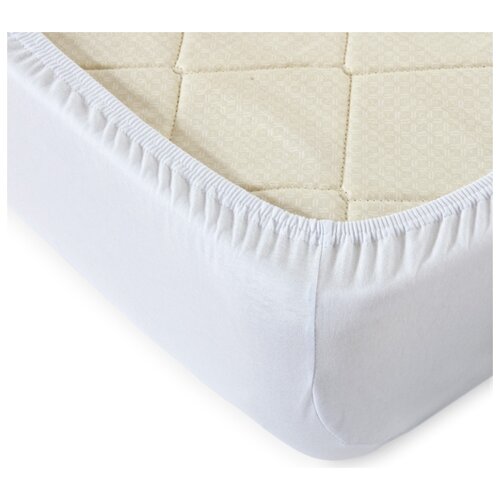 Трикотажная простыня на резинке Селтекс, 120х200х20, цвет: белый