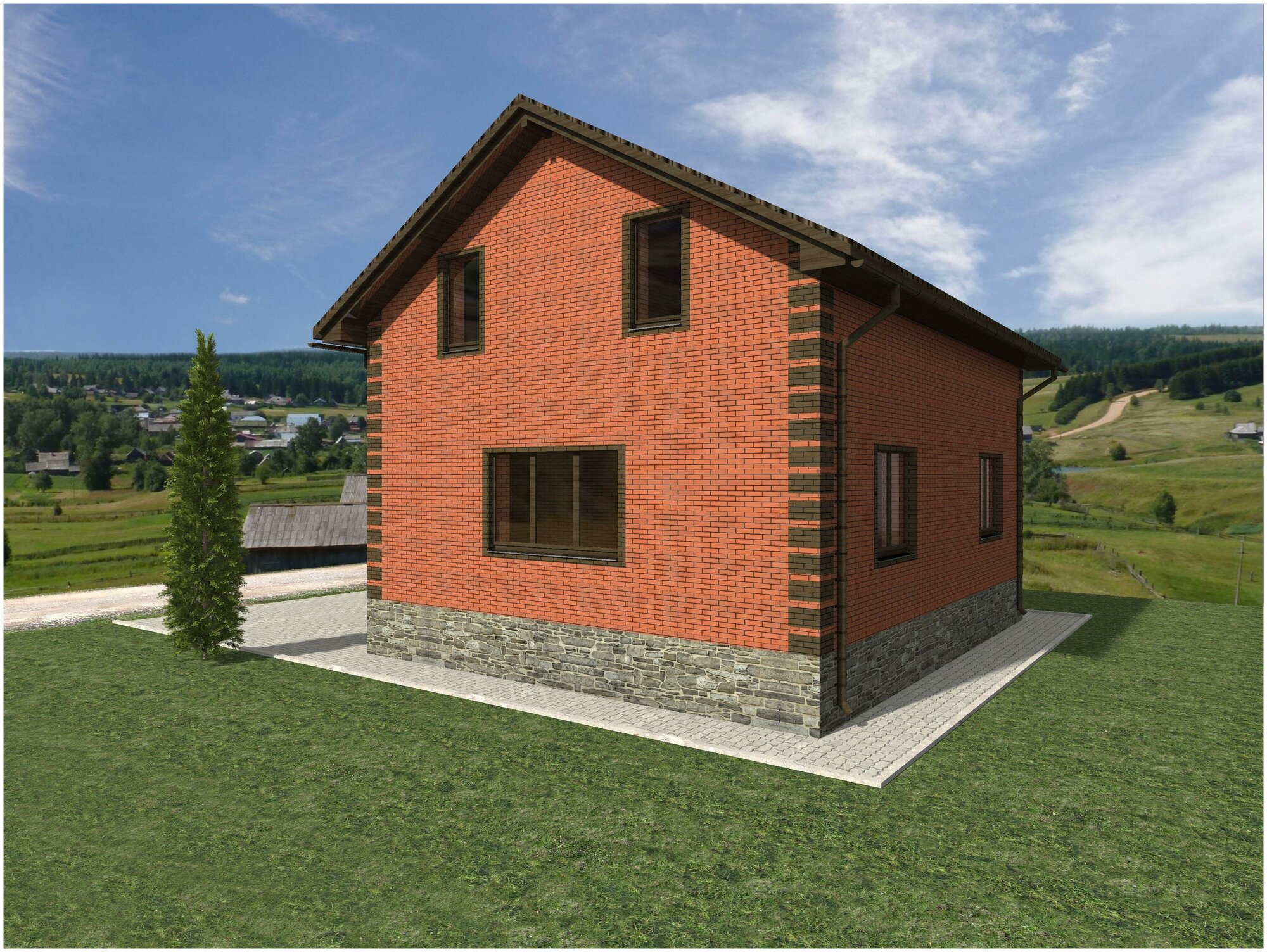 Готовый проект двухэтажного дома без гаража из керамического блока площадью 111,3 кв.м - фотография № 4