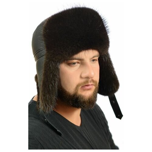 Шапка ушанка Ярмарка шапок, размер 61, коричневый