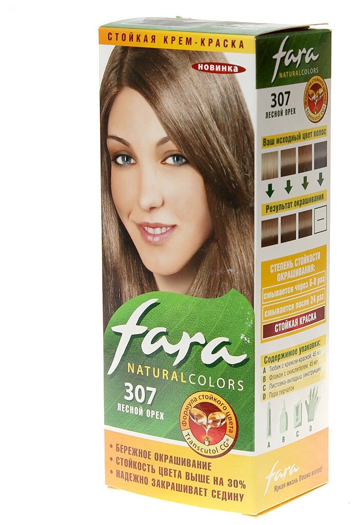 Крем-краска для волос Fara Natural Colors 307 лесной орех