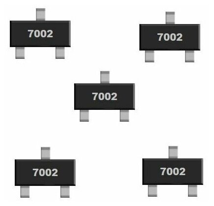 7002 транзистор 5 шт. SOT23 SMD схема 2N7002 аналог MMBT2907A характеристики, цоколевка datasheet