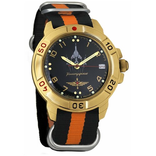 Наручные часы Восток Командирские, оранжевый наручные часы восток командирские механические командирские 219322 black orange оранжевый