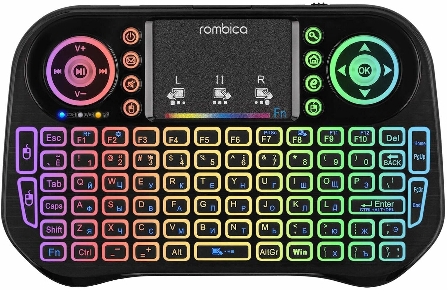 Пульт ДУ Rombica Air Touch RGB с тачпадом и клавиатурой