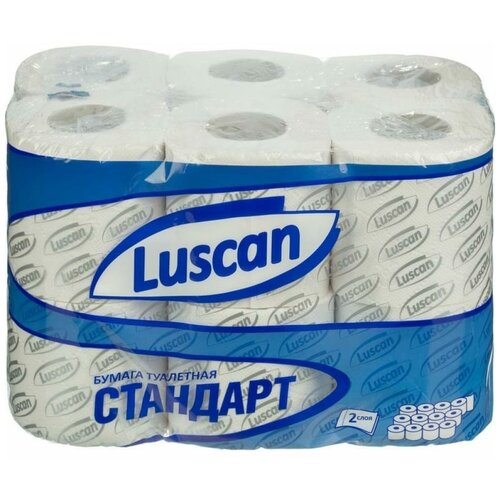 Бумага Luscan Standart туалетная бумага белая 2 слоя 12 рулонов 2 шт