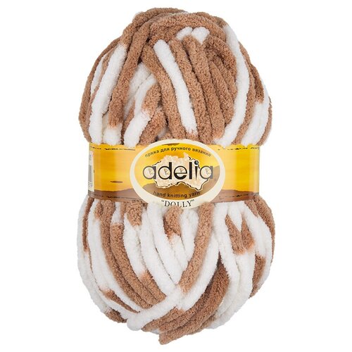 Пряжа Adelia DOLLY, 5 шт. по 100 г. набор, 100% полиэстер, 40 м №17 бело-бежевый пряжа adelia dolly однотонная 100 % полиэстер 100 г 40 м 5 шт 30 желто зеленый