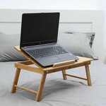 Столик-поднос для ноутбука бамбук 59,5*32,8*35см, подставка для ноутбука - изображение