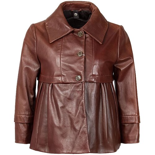 фото Куртка max mara, средней длины, силуэт трапеция, размер 42, коричневый