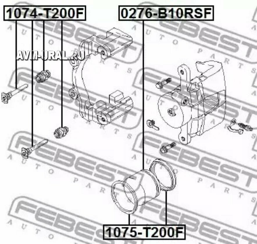 FEBEST 1074T200F Направляющая суппорта CHEVROLET AVEO 2009-2017 [EU] переднего \ 1074-T200F FEBEST