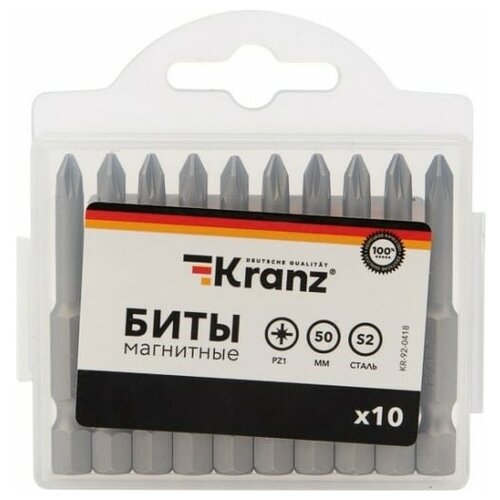 Бита KRANZ (KR-92-0418) бита ph2x50 мм сталь s2 для шуруповерта 5 шт kranz