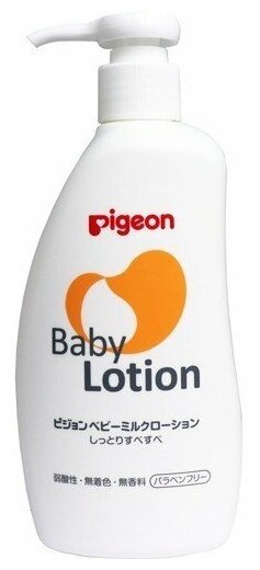 PIGEON Лосьон-молочко детский Baby Lotion-Milk с аминокислотами, керамидами, гиалуроновой кислотой, без аромата, флакон 300 мл