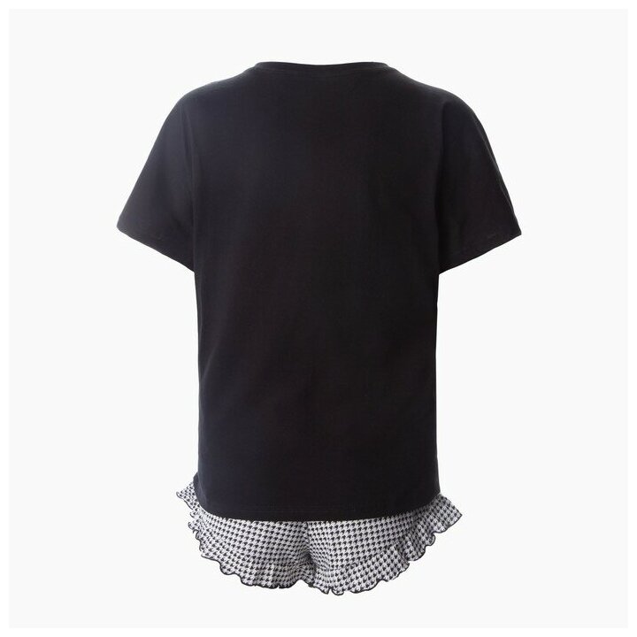 Комплект женский домашний (футболка/шорты), цвет чёрный, размер 44 - фотография № 3