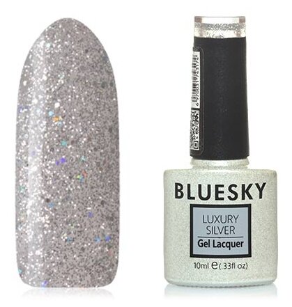 Гель-лак №393 Luxury Silver 10 мл, BLUESKY