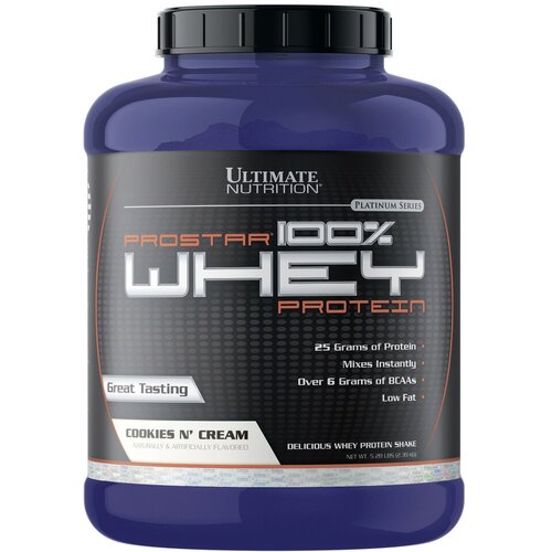 Ultimate Nutrition Prostar 100% Whey Protein, 2390 г (Клубника) ultimate nutrition prostar 100% whey protein 2 27 2 39 кг манго