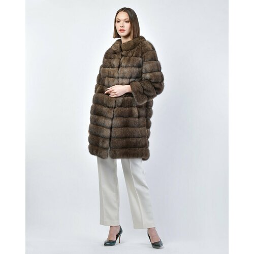 Пальто ANTONIO DIDONE, соболь, силуэт прямой, размер 44, коричневый