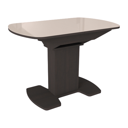 фото Стол кухонный stolline корсика, раскладной, дхш: 110 х 75 см, длина в разложенном виде: 141.6 см, венге/белый