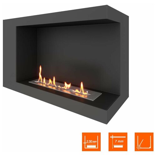 Биокамин угловой SteelHeat LONG 800 правый (Стандарт)