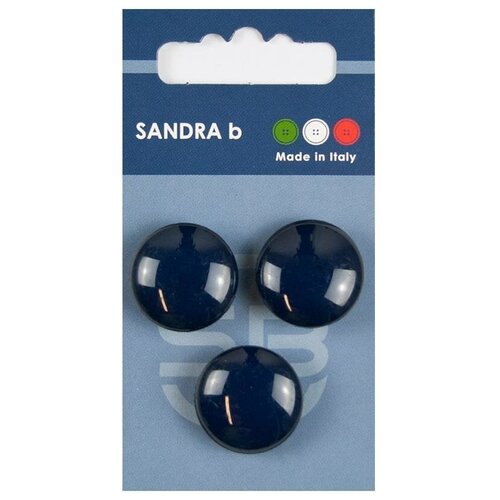 Пуговицы Sandra, темно-синие, круглые, 1 упаковка