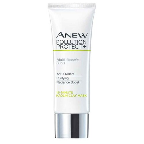 AVON Маска Avon Anew Pollution Protect+ 15-Minute Kaolin Clay Mask антиоксидантная очищающая Заряд Сияния для лица, 50 мл