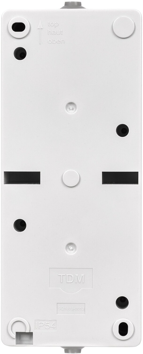 Блок (вертикальный) выключатель 2-кл. + розетка 2П+З с з/ш бквр IP54 серый "Вуокса" TDM