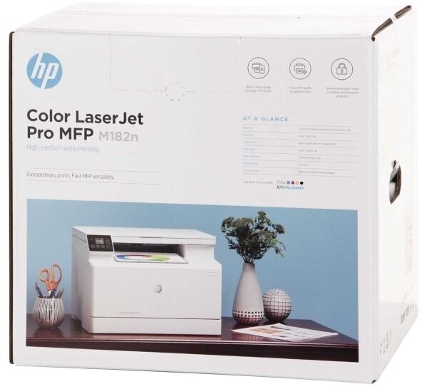 МФУ лазерный HP Color LaserJet Pro MFP M182n, A4, цветной, лазерный, белый [7kw54a] - фото №4