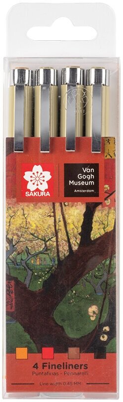 Набор капиллярных ручек Pigma Micron Van Gogh Museum, 0,45 мм., 4 штуки Sakura - фото №3