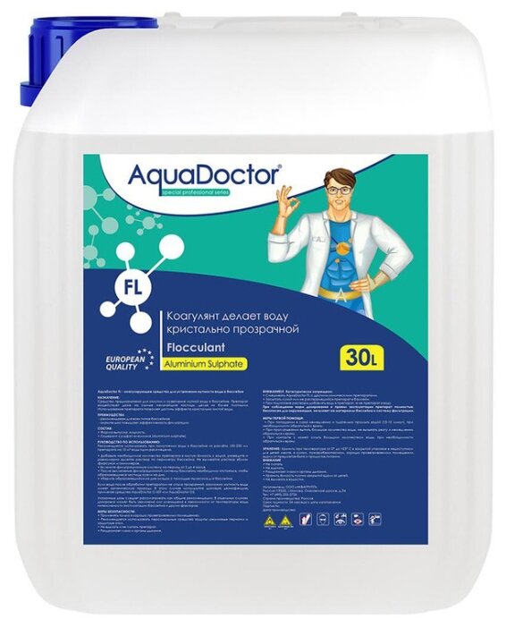AquaDoctor, флокулянт, 30л канистра, жидкий коагулирующий препарат, уп.1
