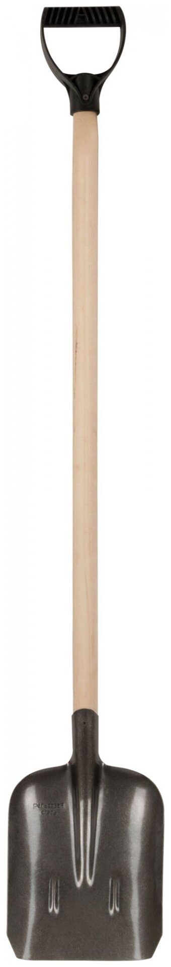 Лопата совковая, "рельсовая сталь", с деревянным черенком 235х350х1420 мм, FIT 77194 (1 шт.)