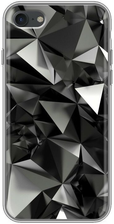 Дизайнерский силиконовый чехол для Айфон 7 / Айфон SE 2020 Черные кристаллы