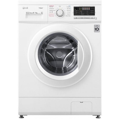 Стиральная машина LG Mega 2 F1296CDS0 класс A загр фронтальная макс6кг с сушкой белый 4333200₽