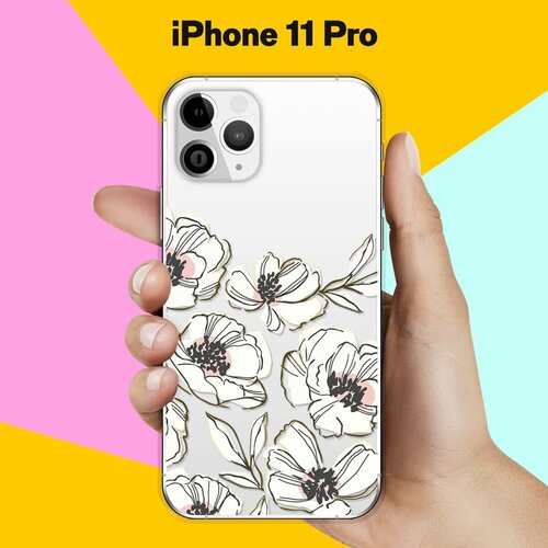 Силиконовый чехол Цветы на Apple iPhone 11 Pro чехол для iphone 11 цветы