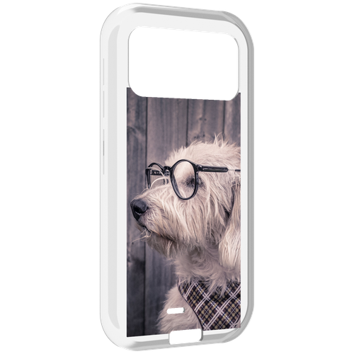 Чехол MyPads Собака-в-очках для Oukitel F150 H2022 задняя-панель-накладка-бампер