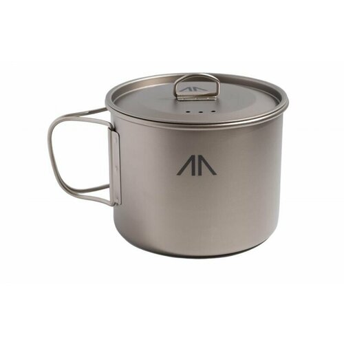 сверхлегкая титановая двустенная термокружка goraa double wall titanium mug with lid с крышкой в комплекте Сверхлегкая титановая кружка GORAA Single-Wall Titanium Mug With Folding Handle And Lid со складными ручками и крышкой