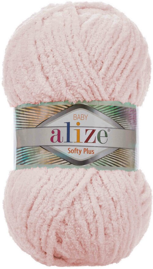 Пряжа Alize Softy plus пудра (161), 100%микрополиэстер, 120м, 100г, 1шт