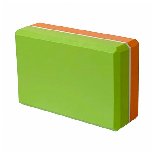 Йога блок полумягкий 2-х цветный E29313-6 (оранжево-зеленый) 223х150х76мм., из вспененного ЭВА