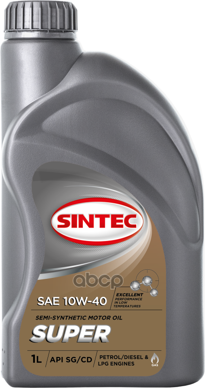 SINTEC Sintec Super 10W40 Sg/Cd 1Л Полусинтетическое Масло Моторное