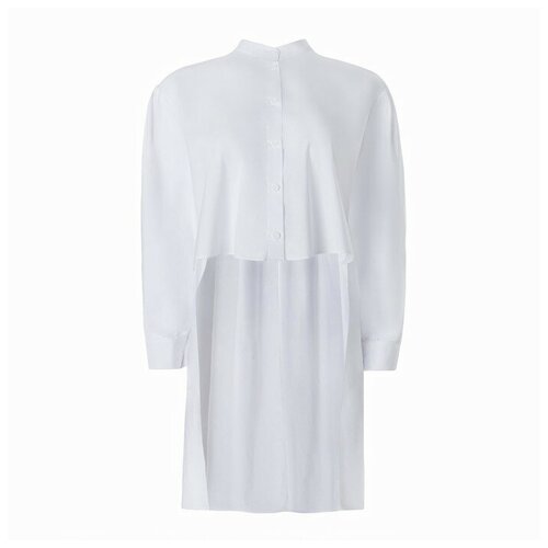 Блузка женская с воротником стойка MINAKU: Casual collection цвет белый, р-р 40