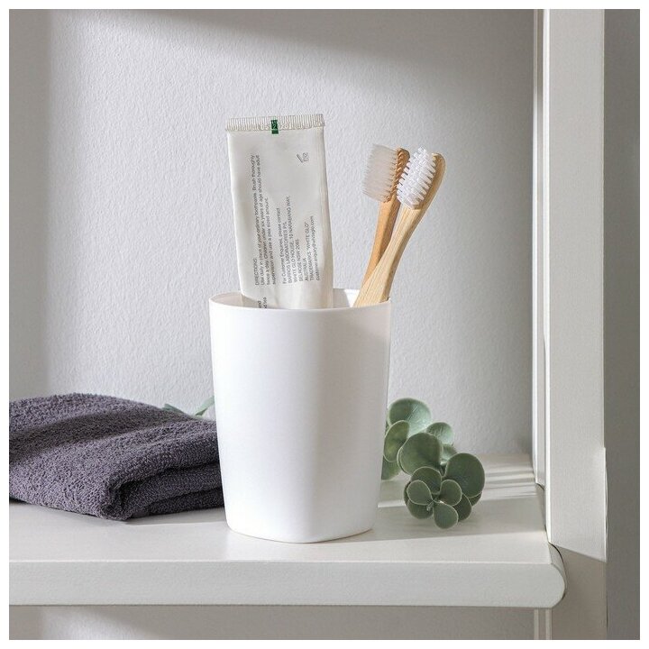 фото Стакан для зубных щёток Aqua, цвет снежно-белый