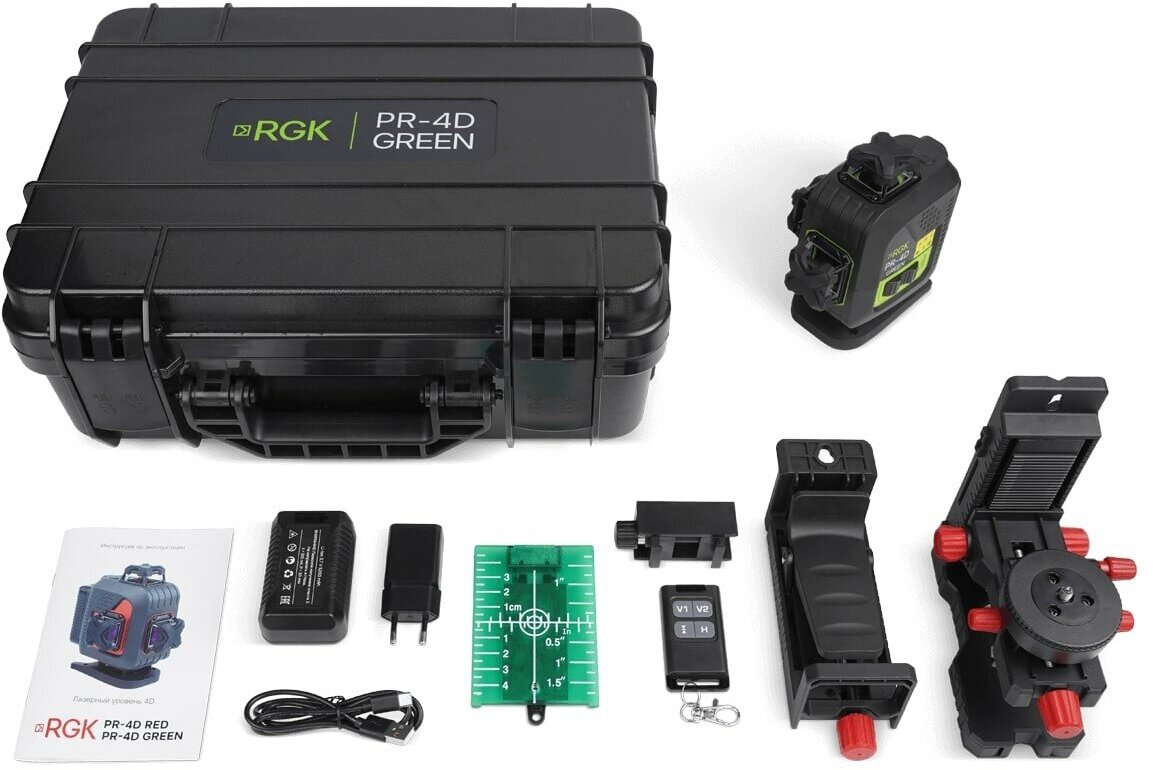Лазерный уровень RGK PR-4D Green с зеленым лучом - фотография № 12