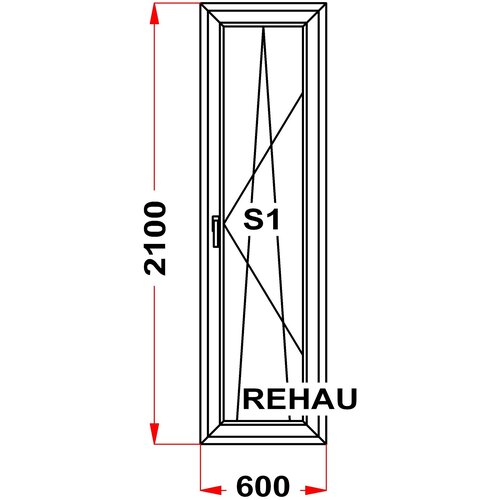 Балконная дверь ПВХ REHAU (2100 x 600)